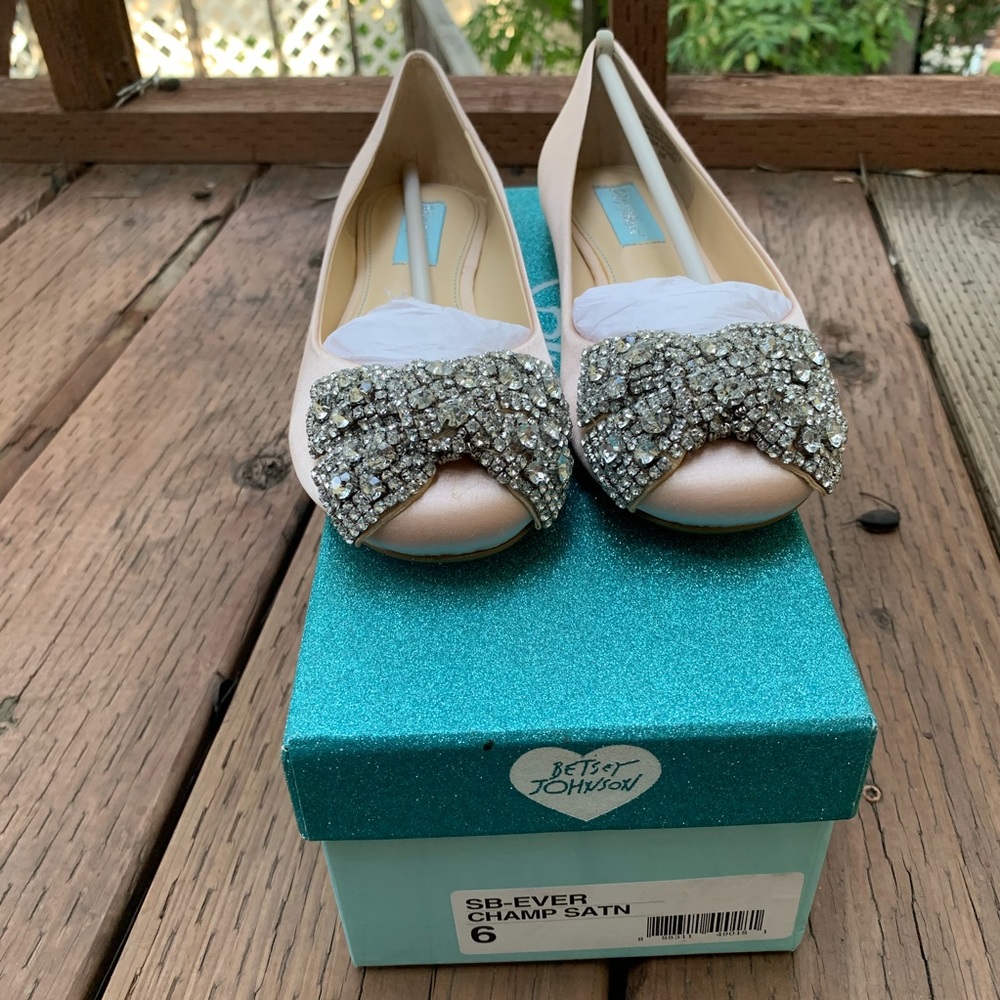 Betsey Johnson Pink Flats with Silver Embellishments - Picture 2 of 5